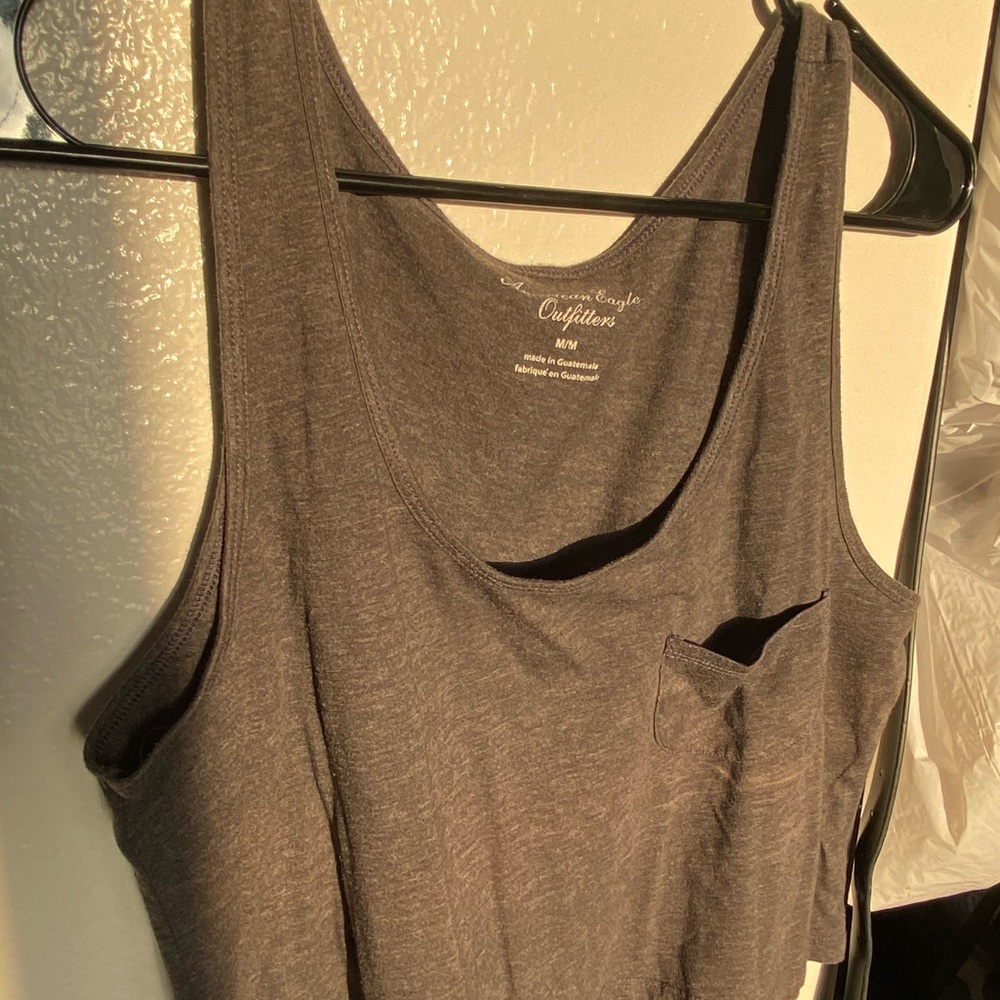 American Eagle Outfitters Womens Medium Grey Crop Tank Top